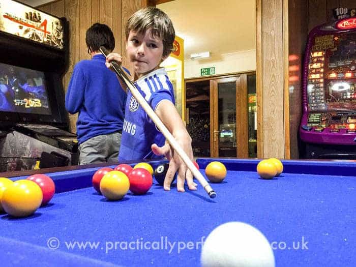 Trevella review - playing pool in the games room
