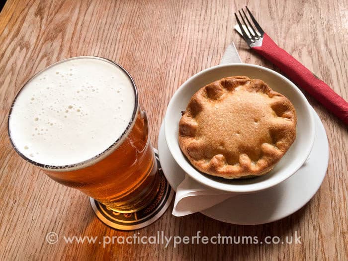 Pie and Gower Brewery Pint at King's Head, Gower Peninsula, Llangenith, Wales
