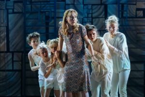 Miss Honey and children. Matilda the Musical Review at Bristol Hippodrome