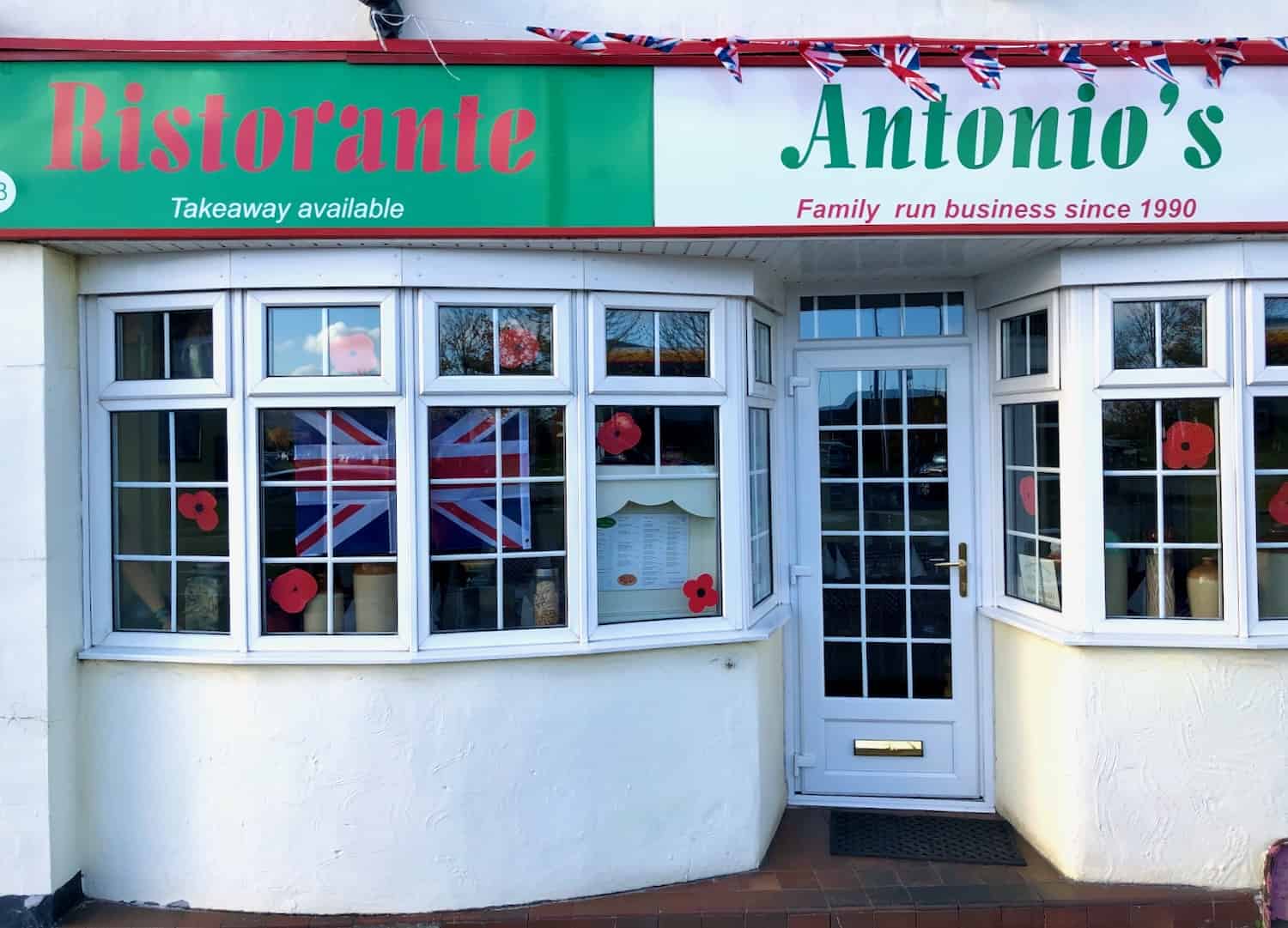Entrance to Antonio's Italian Restaurant in Portishead