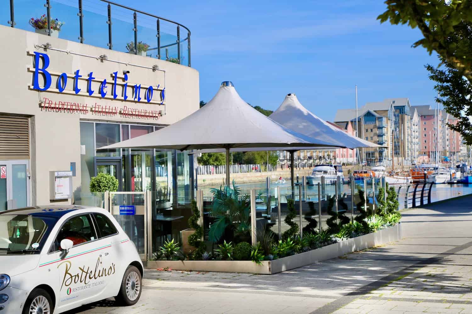 Bottelino's Italian Restaurant overlooking Portishead Marina