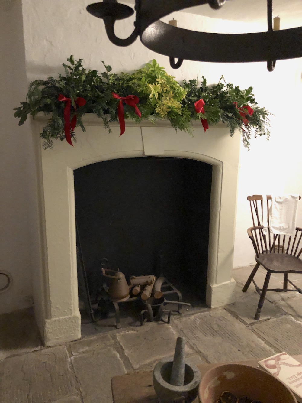 Christmas Decorations in the kitchen at Charles Wesley's house