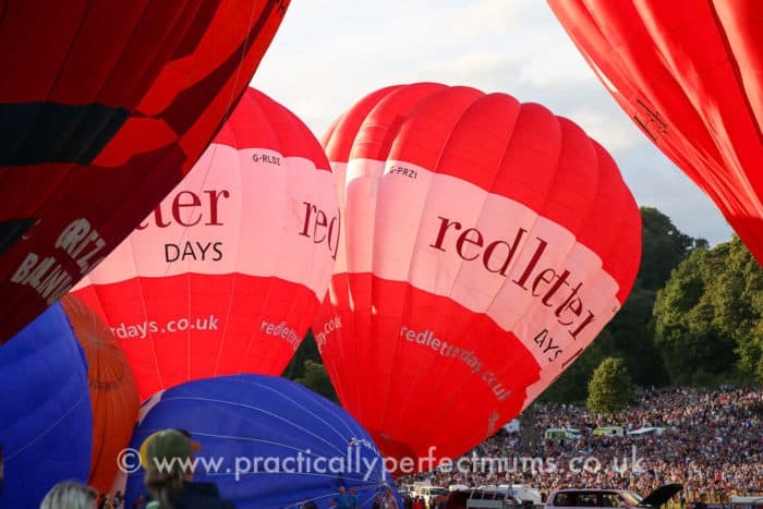 red letter day hot air balloons taking off at Bristol Balloon Fiesta 2016